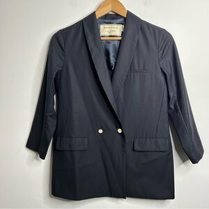 Maison Kitsune Double Breasted Navy Blue Wool Blazer